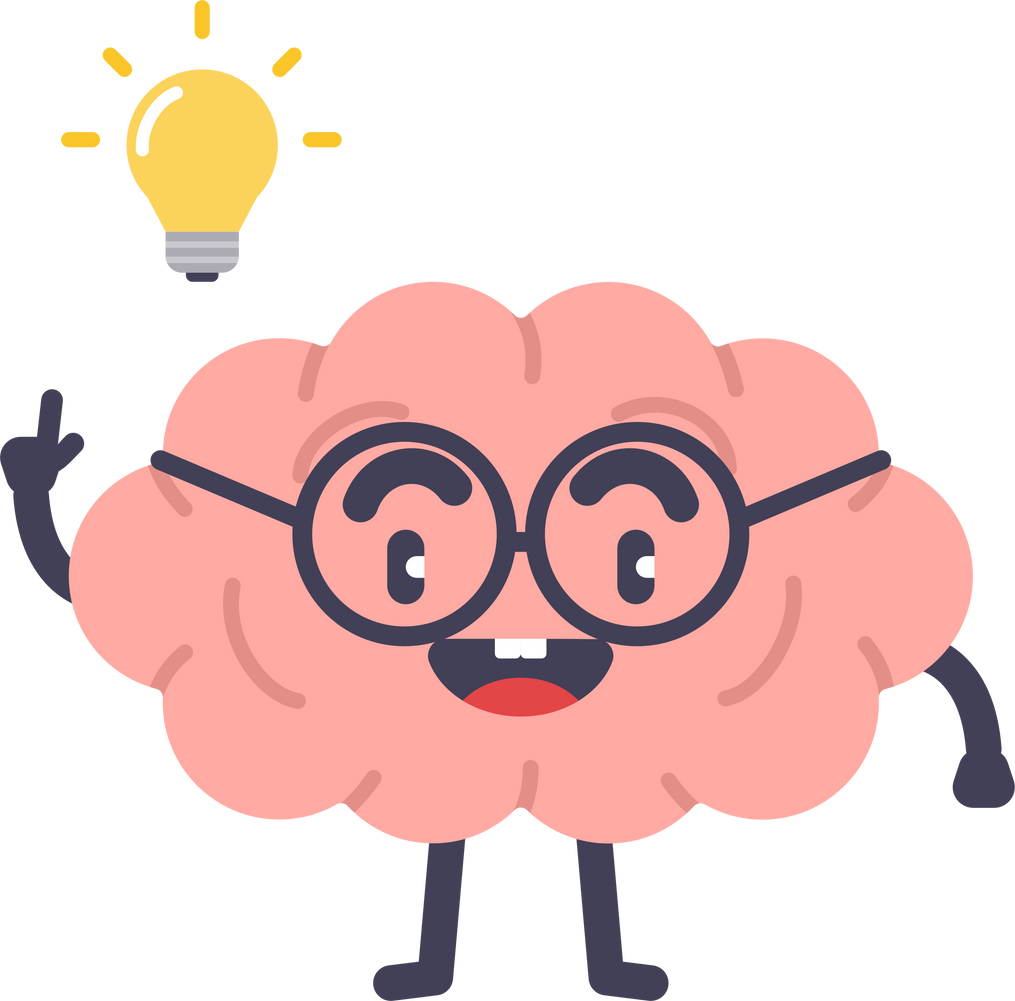 Brain Cartoon Character Think Idea